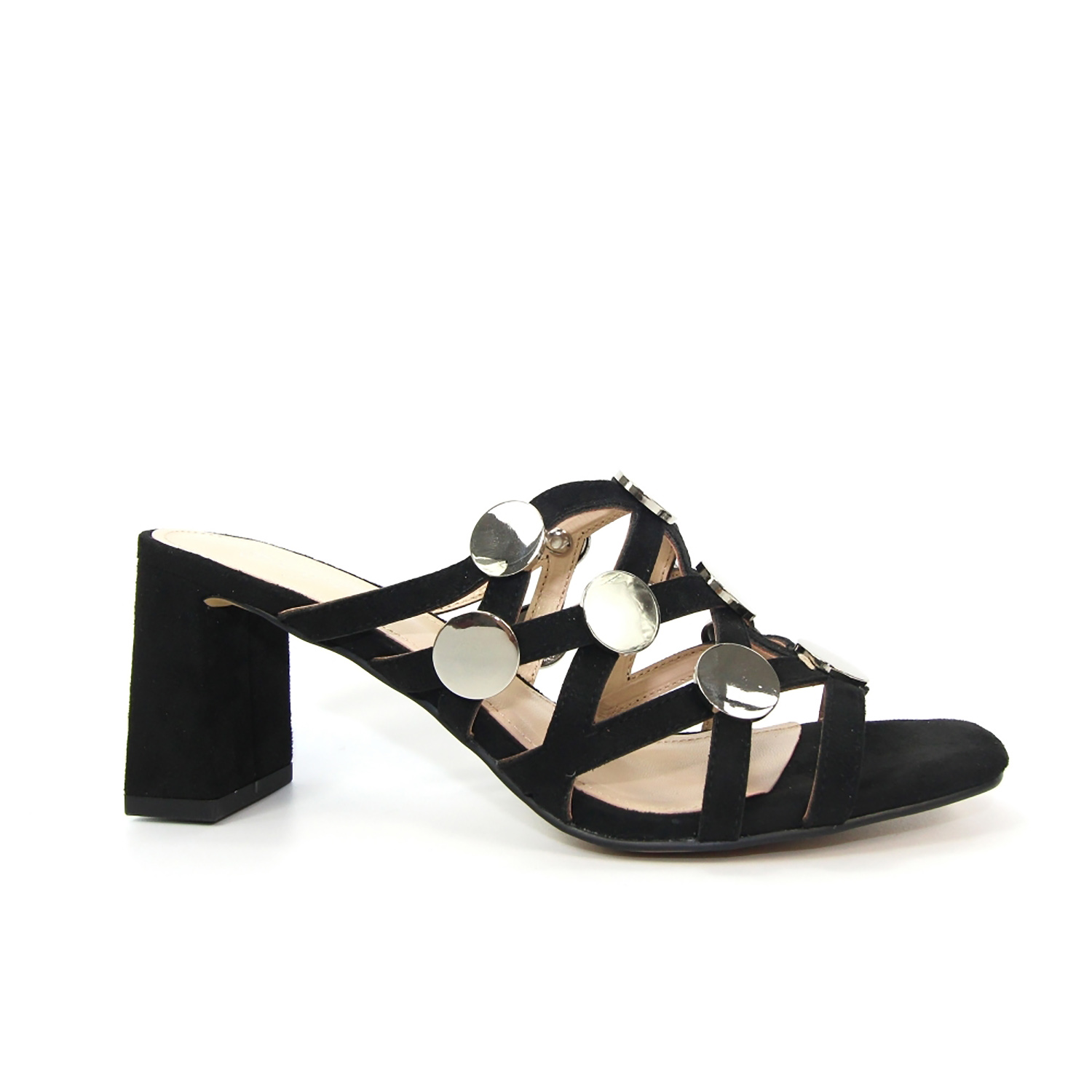 LUNAR SHOES Monserrat Heeled Mule Sandal in Black 3 monserrat heeled mule sandal p4001 244442 image