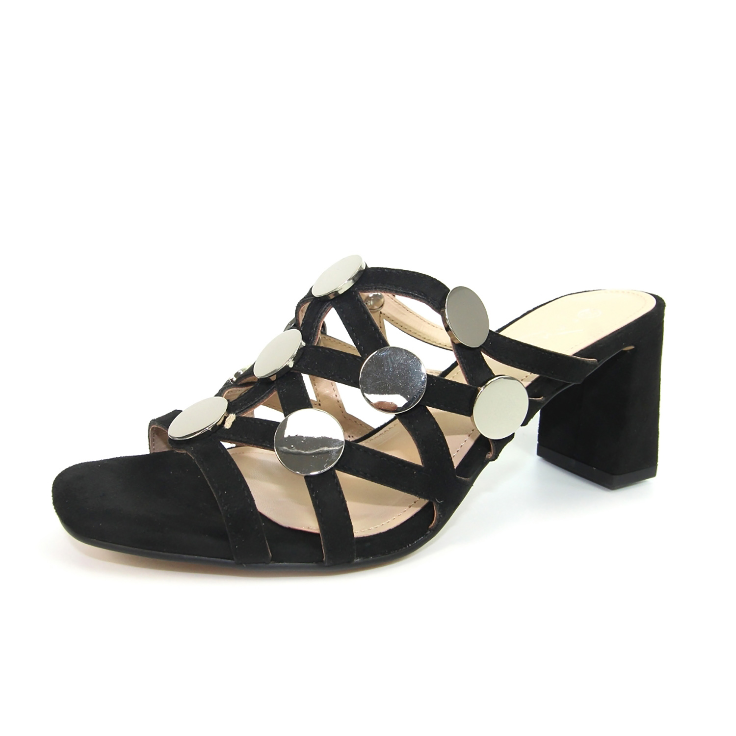 LUNAR SHOES Monserrat Heeled Mule Sandal in Black 1 monserrat heeled mule sandal p4001 244454 image