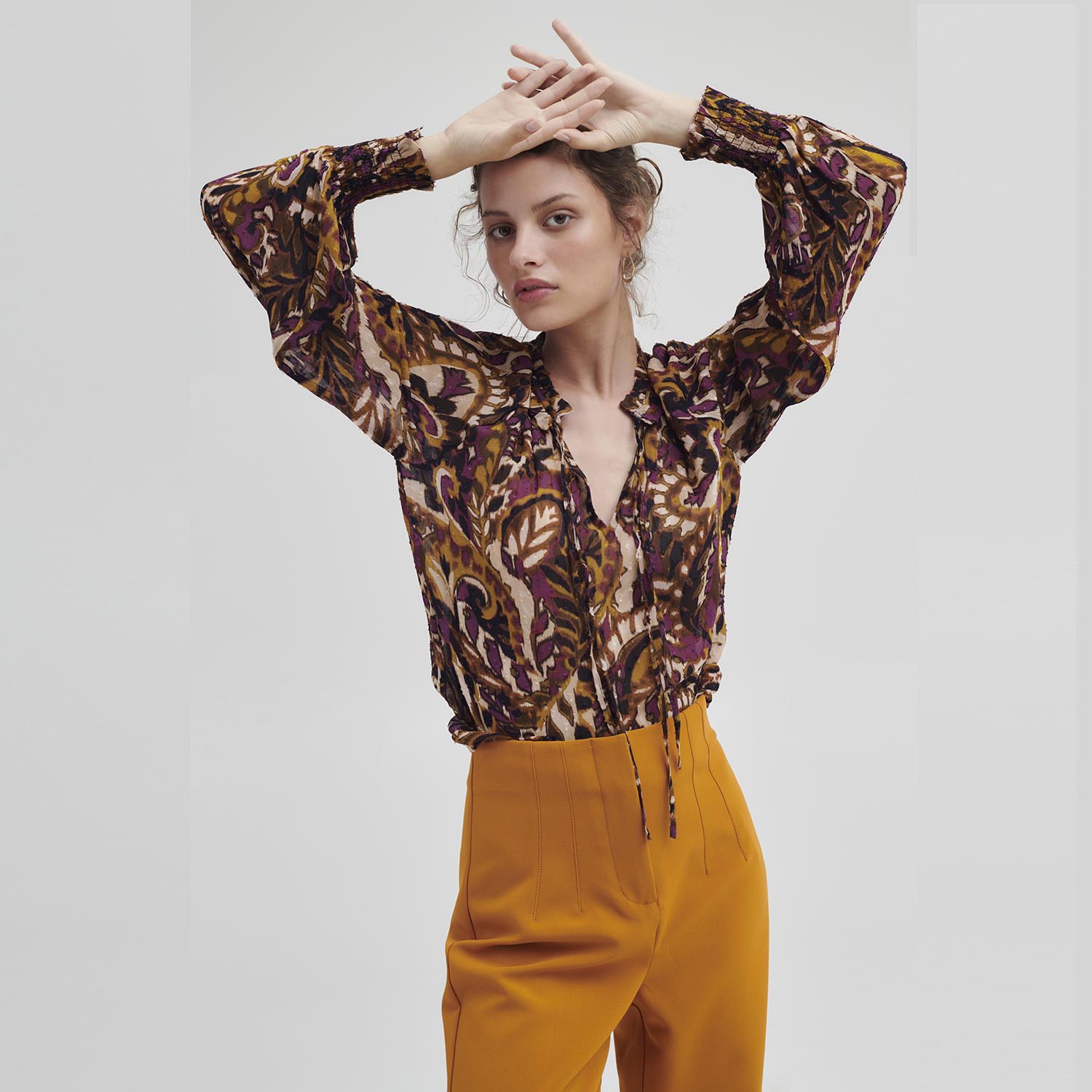 B YOUNG Long Sleeved Shirt in Sunset Purple Mix 1 sunset purple mix shirt with long sleeve