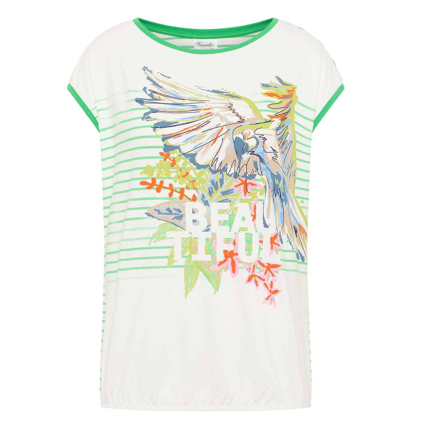 BARBARA LEBEK Cup Sleeved Graphic T-Shirt in Tropical Green - 57640042 1 57640042