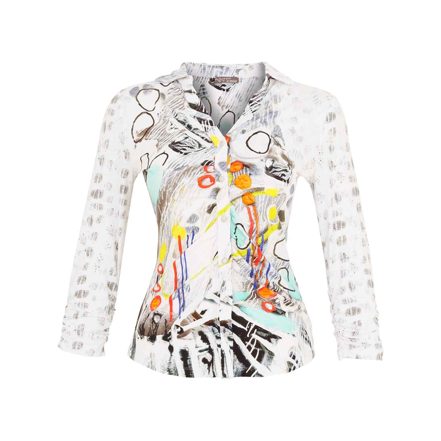 DOLCEZZA Sylvie Cloutier Shirt from the “Ca-Se-Celebre” Collection in Multi - 25603 3 25603 as front