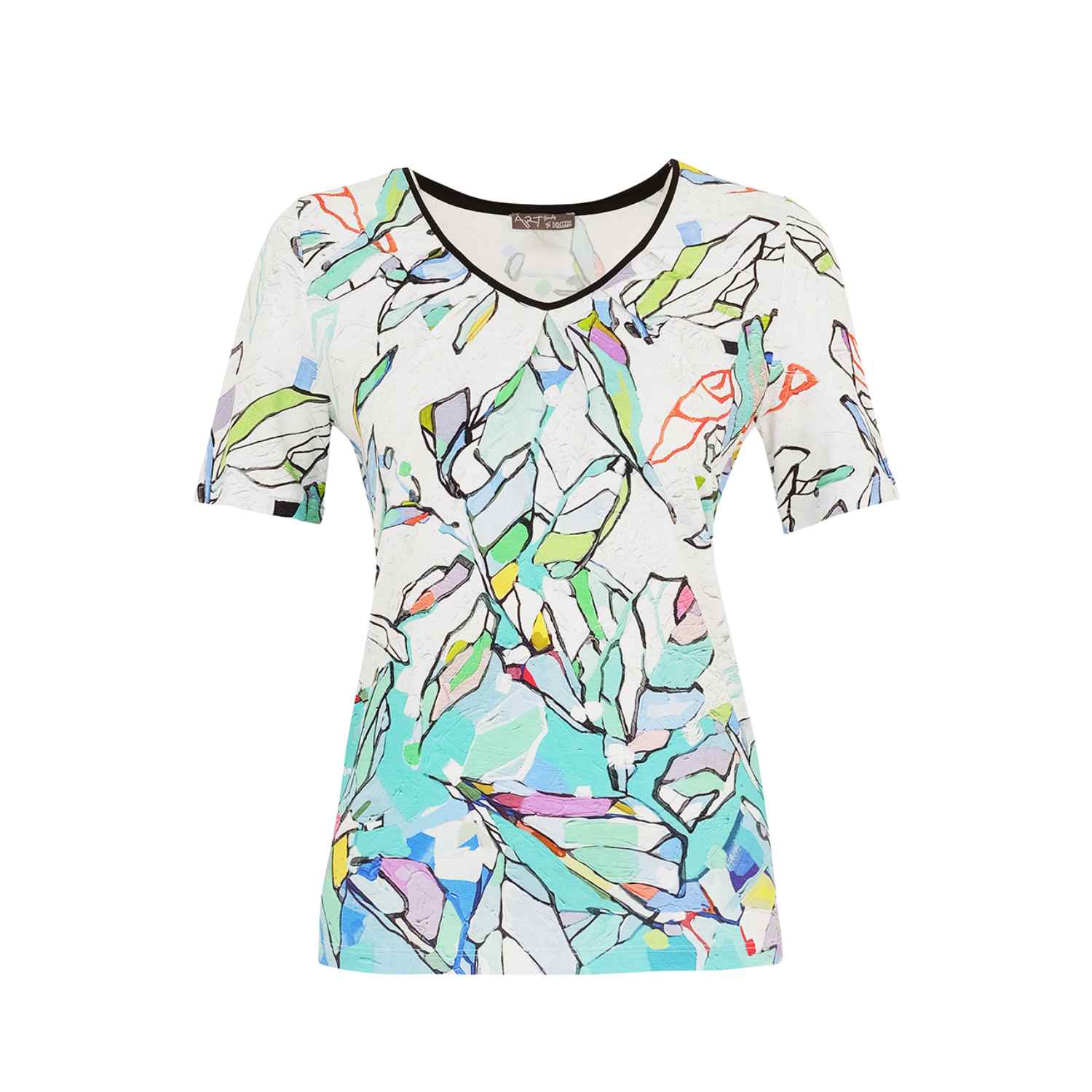 DOLCEZZA Half Moon Morning Print T-shirt in Multi - 25613 1 25613 as front