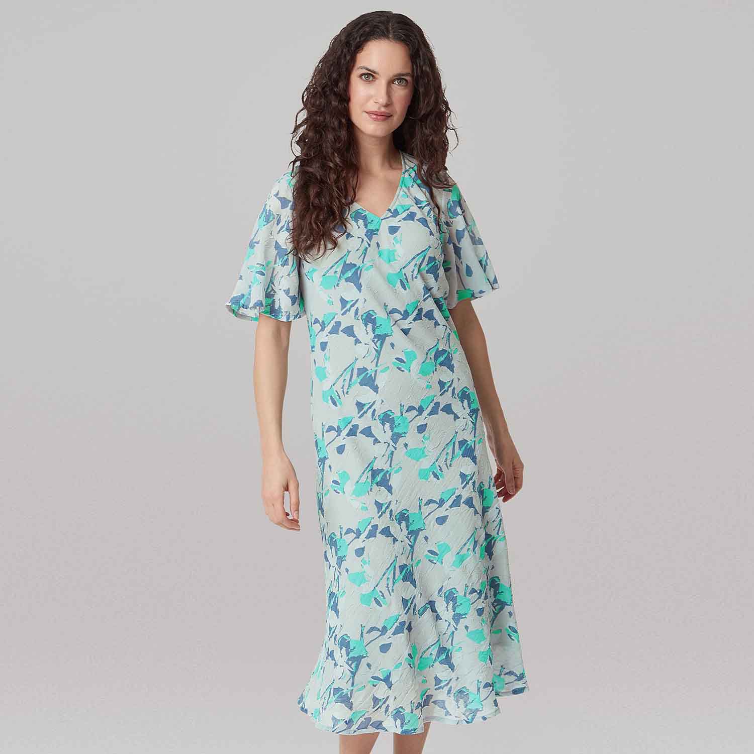 ADINI Graphic Floral Dhalia Dress - Navy Mix - 515242GP473 1 515242GPNavyMix
