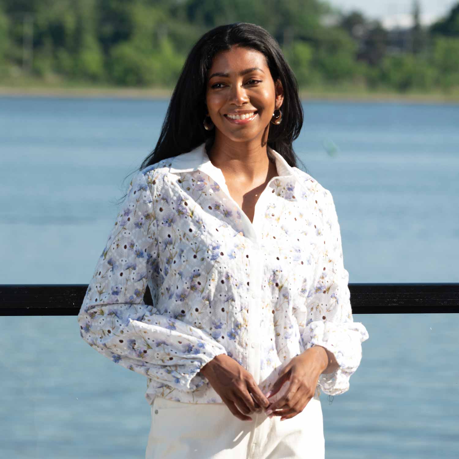 ALISON SHERI White Floral Print Blouse - A45300 1 A45300