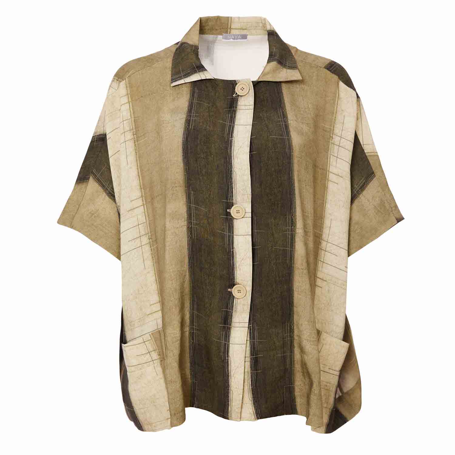 NAYA Wide Stripe Scratch Print Jacket in Army - NAS25269 2 NAS25 269 X GS 2 1365x2048 1