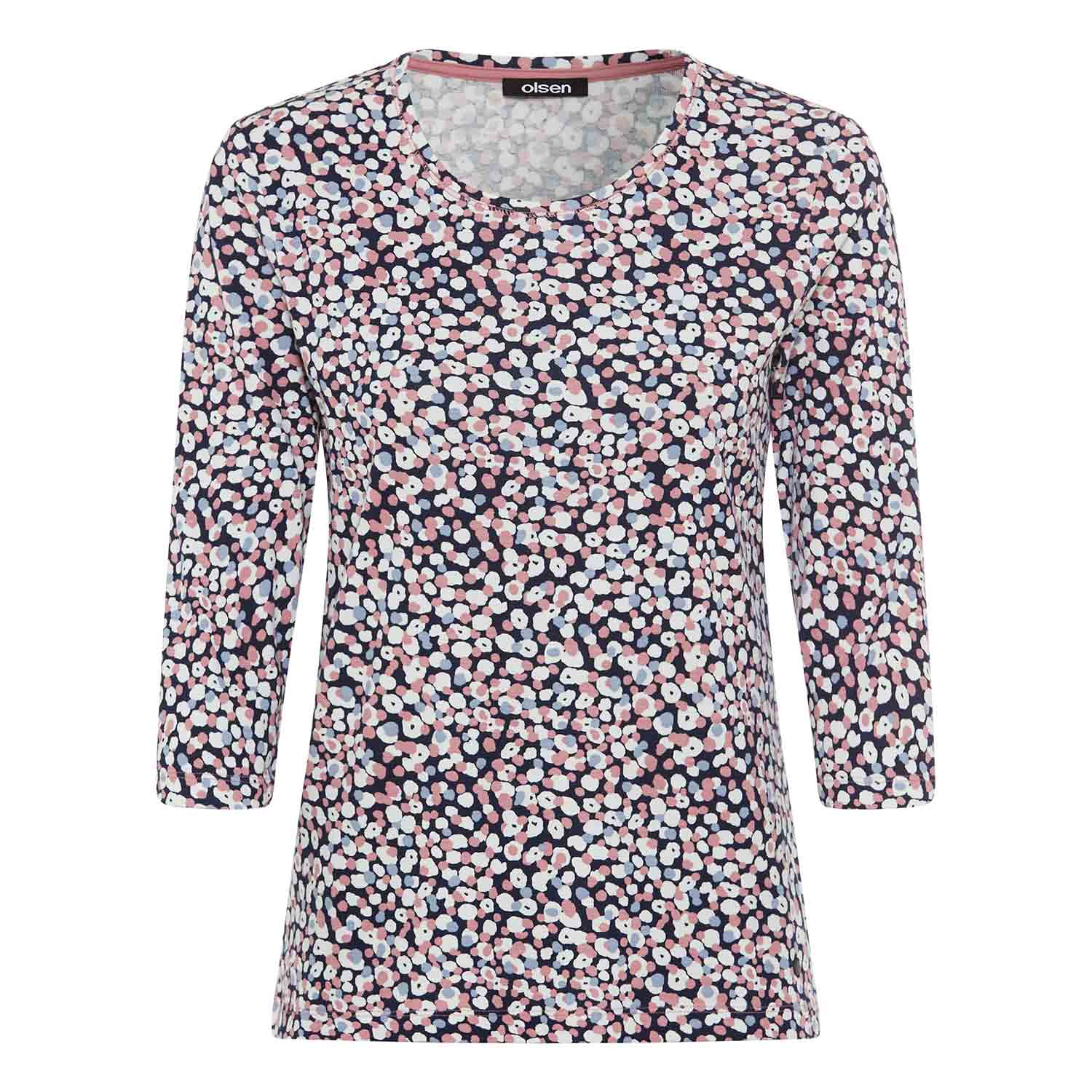 OLSEN Round Neck Top in Soft Vintage Pink - 11100589 1 Olsen Vintage Romance 25 09 01 20253 11100589