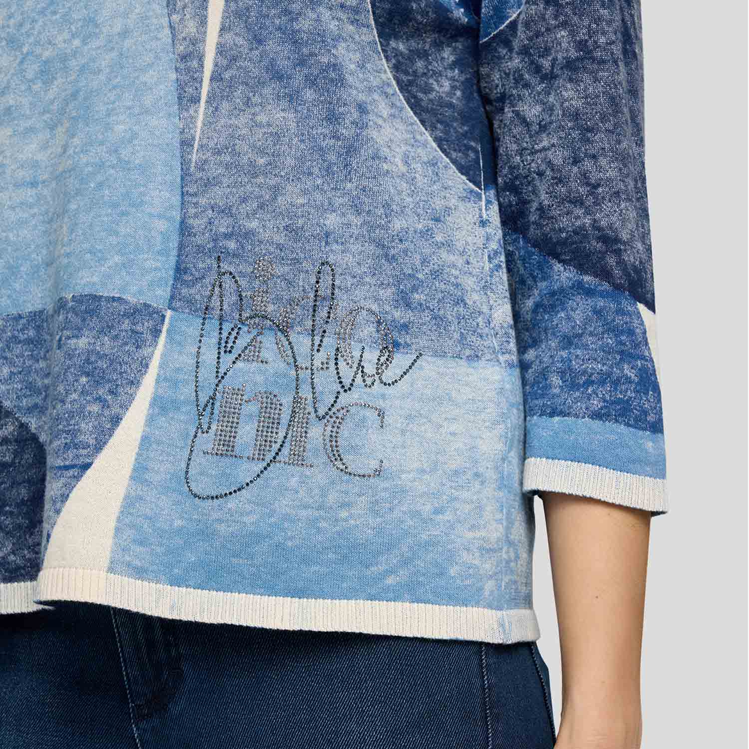 RABE Colour Block Jumper in Light Blue - 55-214600 2 RABE 5319 55 214600 1