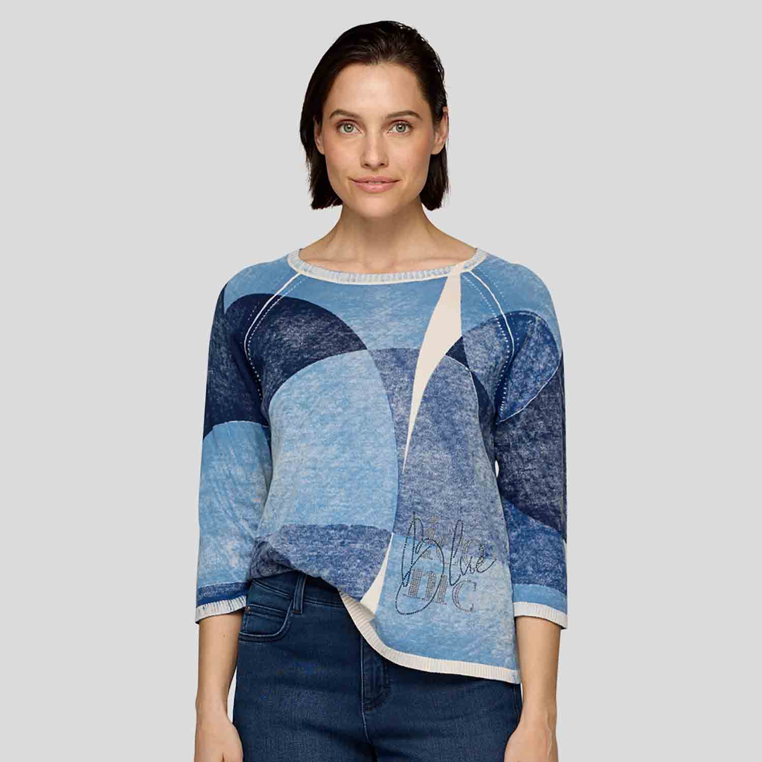RABE Colour Block Jumper in Light Blue - 55-214600 1 RABE 5319 55 214600