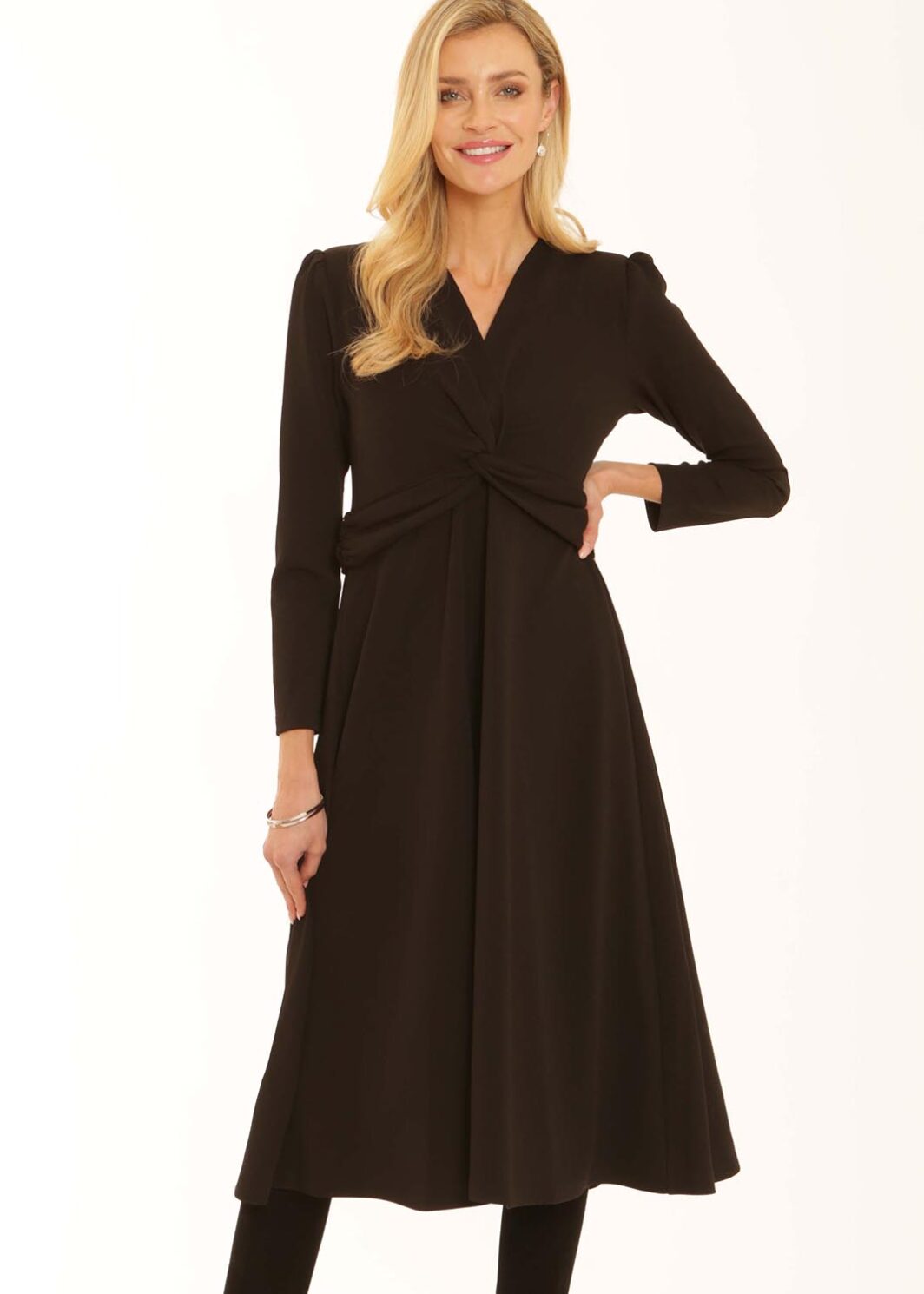 42554 solid jersey dress black