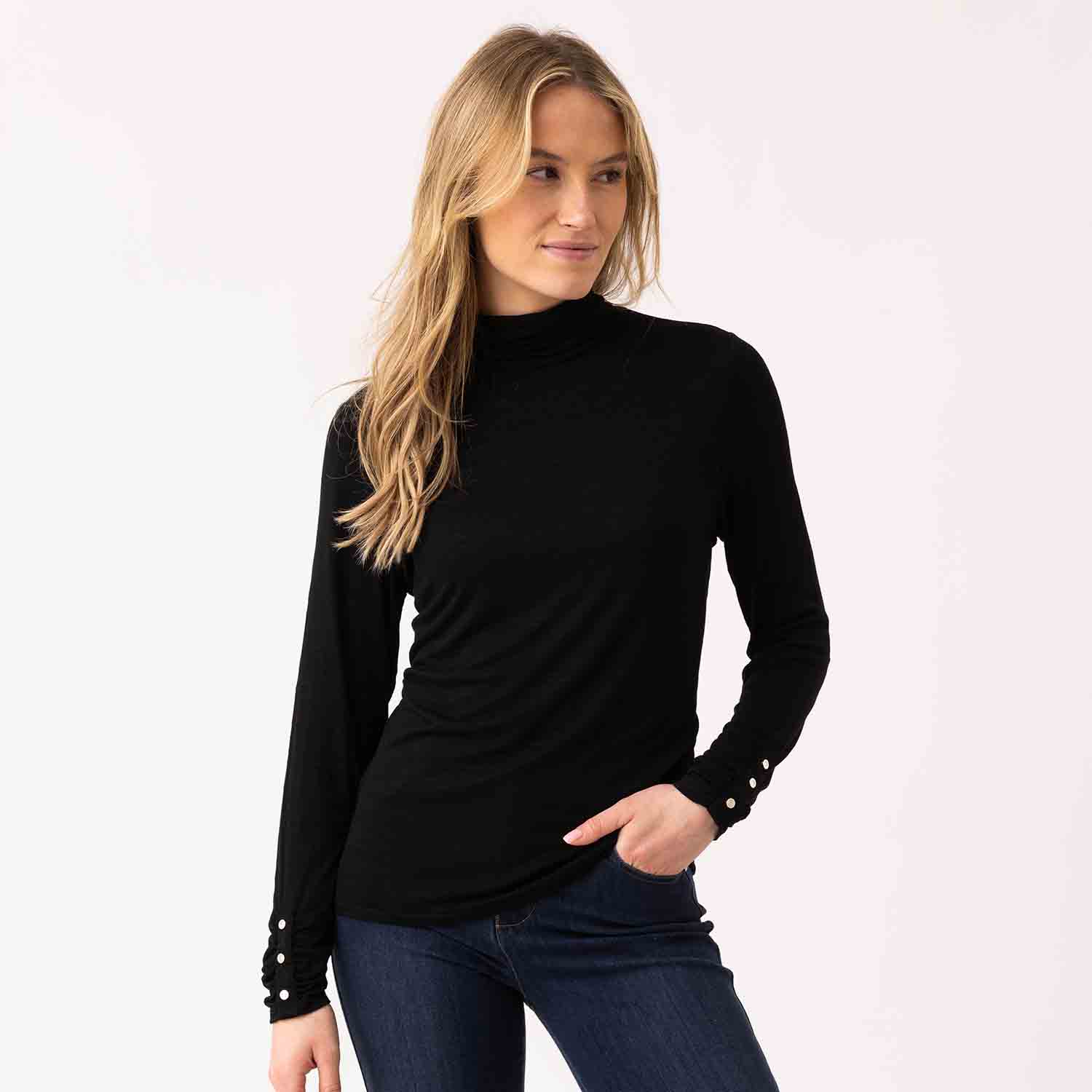 MARBLE POLO TOP 6400-BLACK 1 6400 101 F