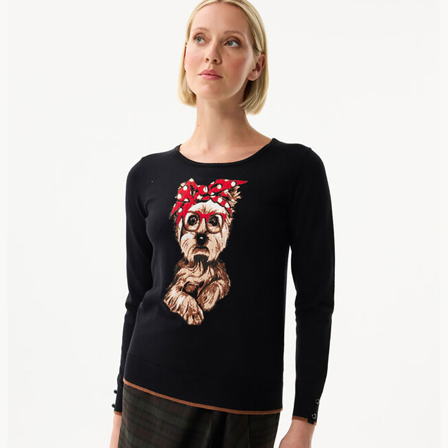 LEO & UGO AW132 JUMPER/DOG-BLACK 1 AW132
