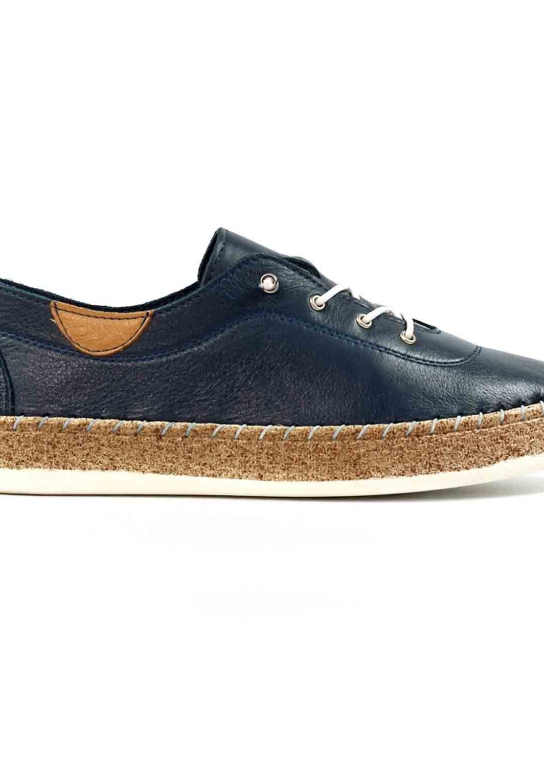 evie navy leather plimsoll p7129 407809 image