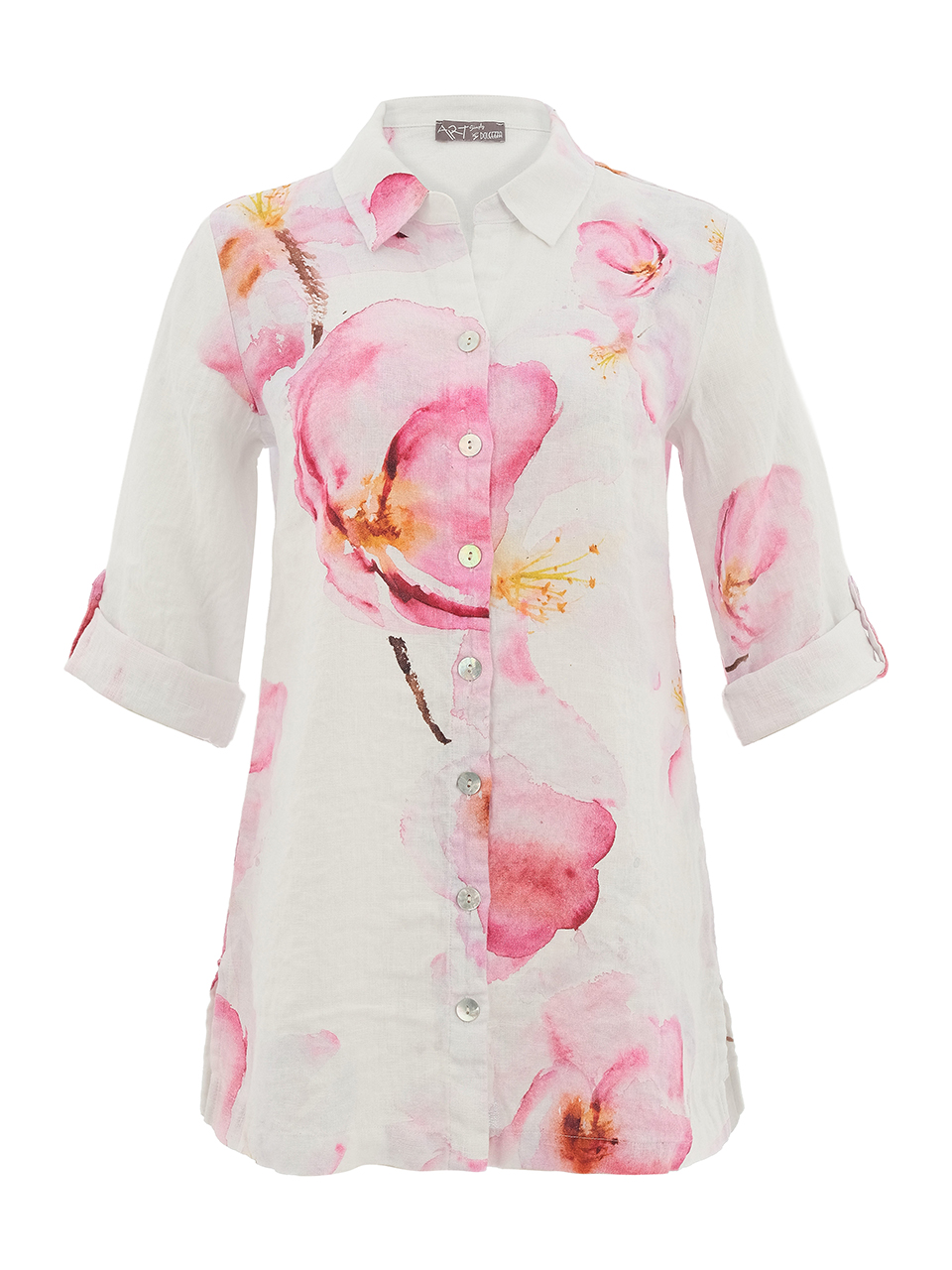 DOLCEZZA 26682 SHIRT-PINK WHITE 1 26682 as front