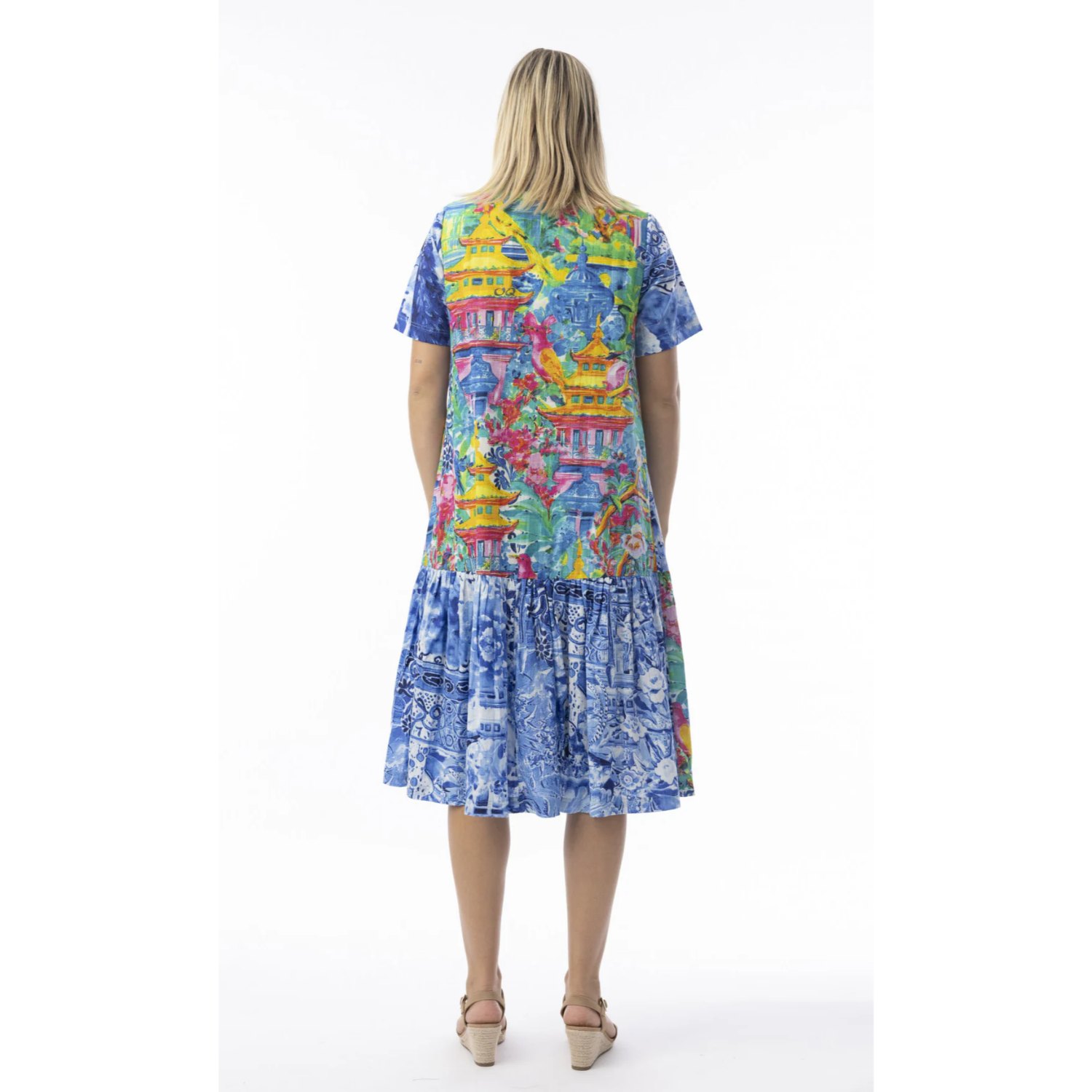 ORIENTIQUE 40190 DRESS/PATCH-PRINT 4 40190 dress back