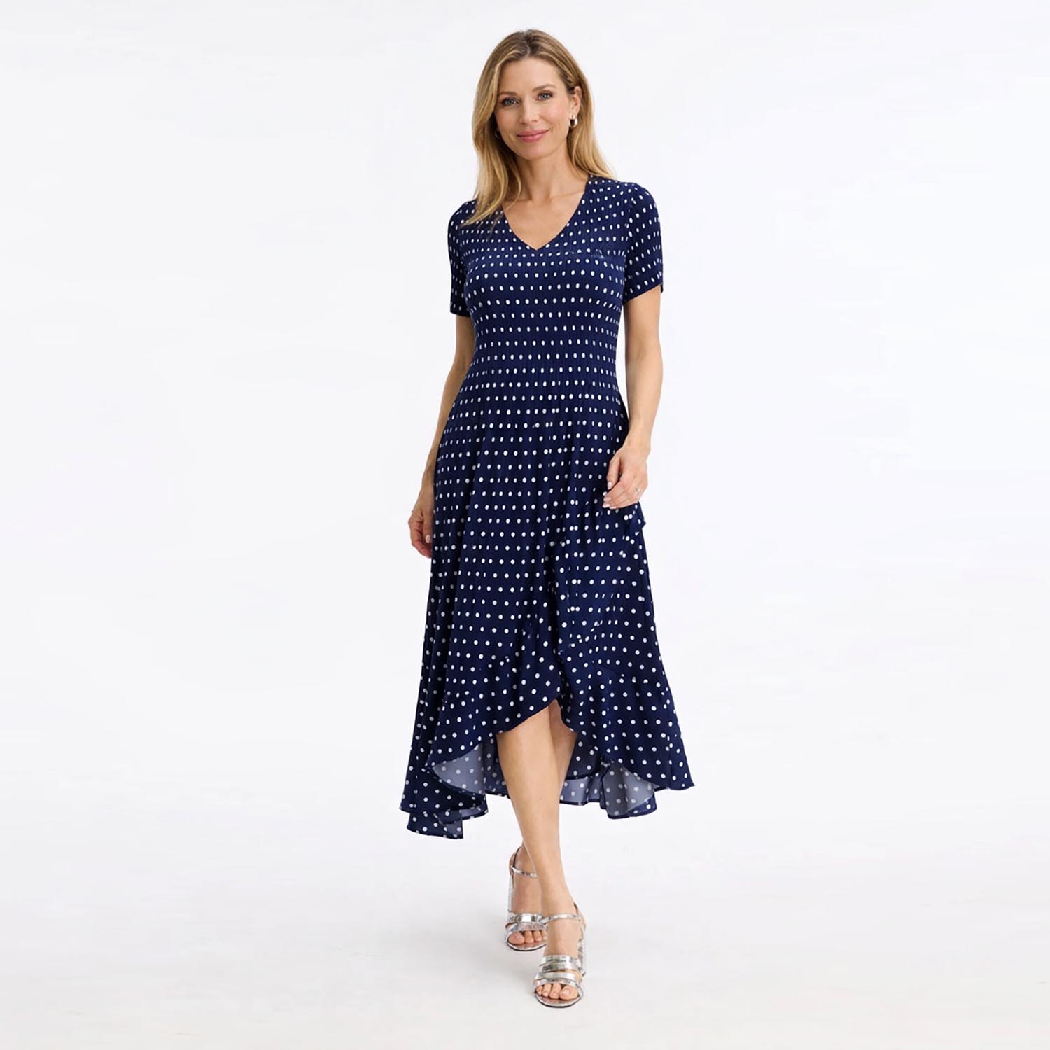 LEO&UGO KER093 SPOT DRESS-NAVY 1 LEO&UGO KER093 SPOT DRESS-NAVY