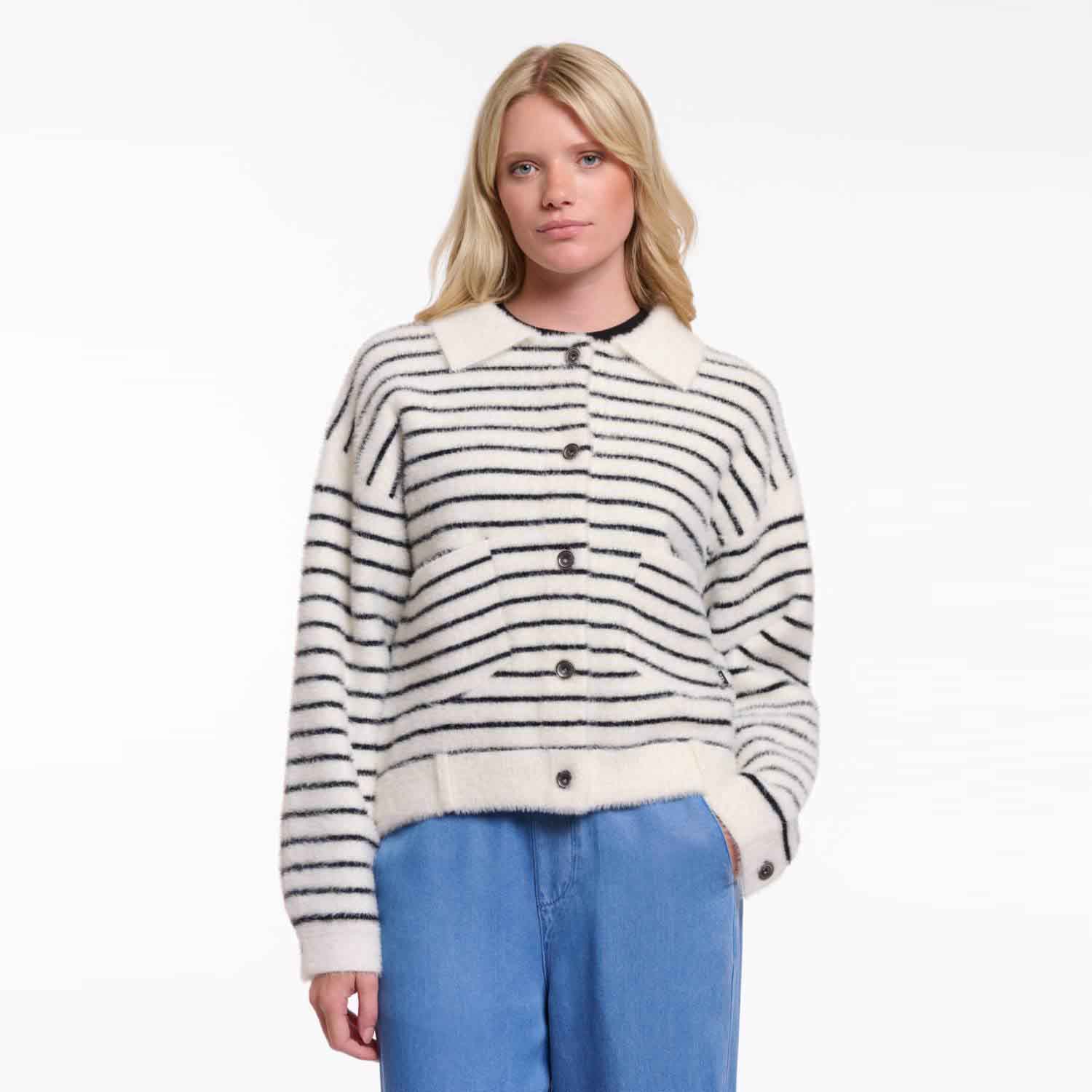 RINO & PELLE BUBBLY S/S BOXY JACKET-BLACK/WHITE 1 RinoPelle SS26 11041 Bubbly.5012621
