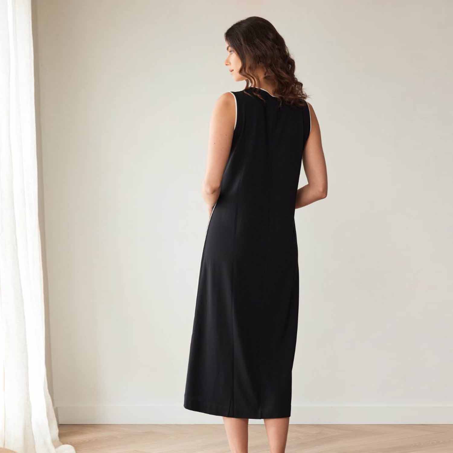 PERUZZI SS26115 PIPED DRESS-BLACK 3 PERUZZI SS26115 PIPED DRESS-BLACK - Image 3