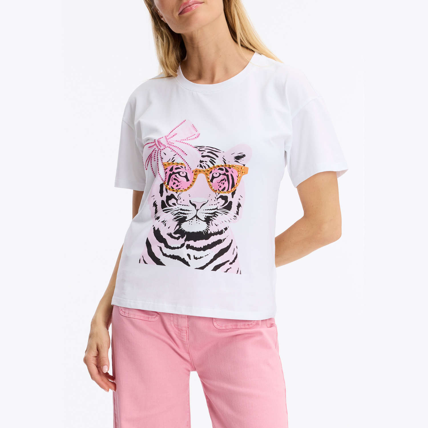 LEO&UGO TEK391 TOP-WHITE 1 white t shirt