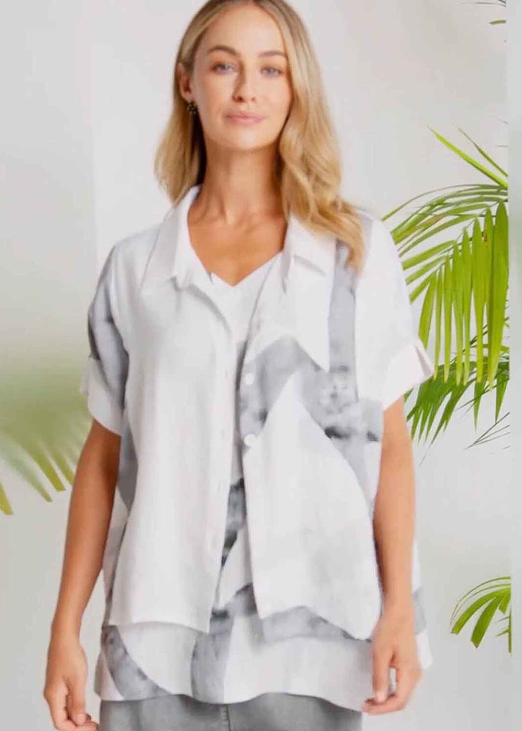 NAYA NAS26315 MARBLED SHIRT-GRANIT
