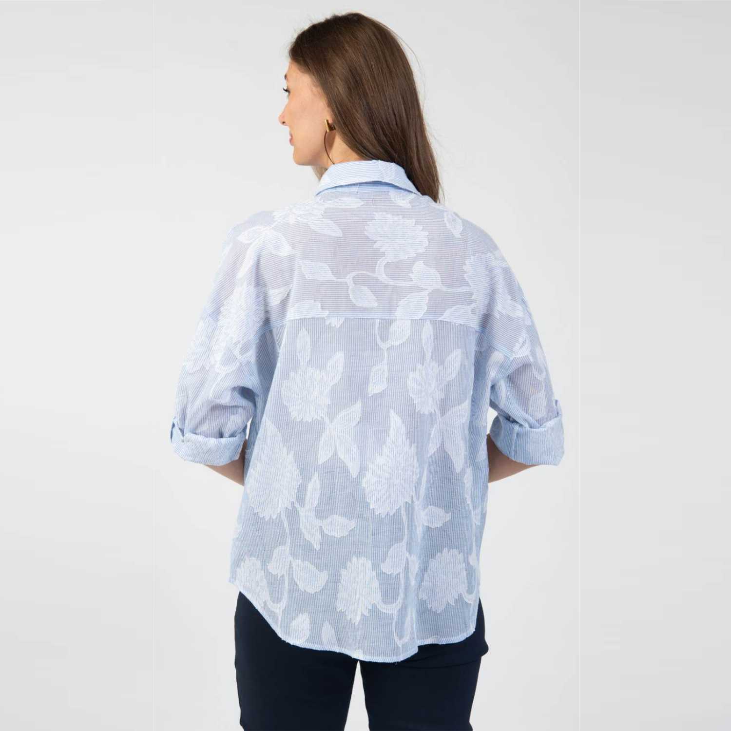 JESSICA GRAAF BLOUSE 31502-021-BLUE/WHITE 2 JESSICA GRAAF BLOUSE 31502-021-BLUE/WHITE - Image 2